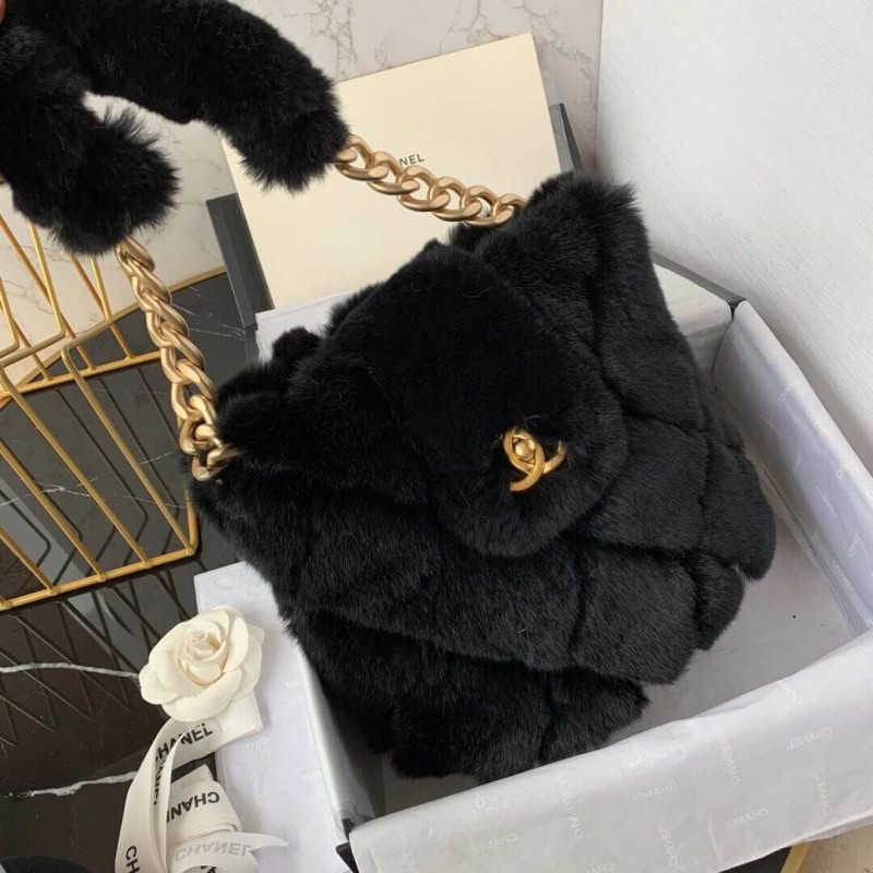 Replica Chanel Shearling Lambskin Bucket Bag As2241 - Image 8