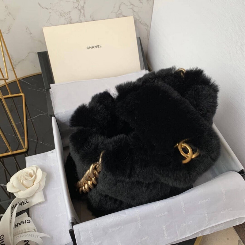 Replica Chanel Shearling Lambskin Bucket Bag As2241 - Image 10