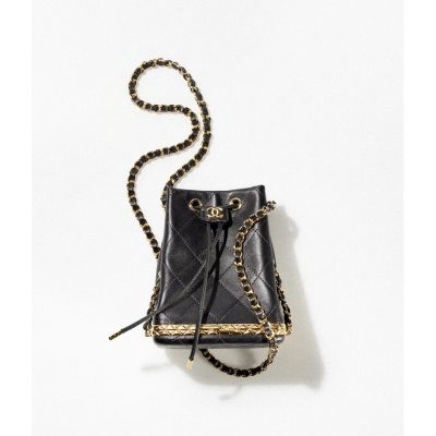 Replica Chanel Small Bucket With Chain In Lambskin Ap2750
