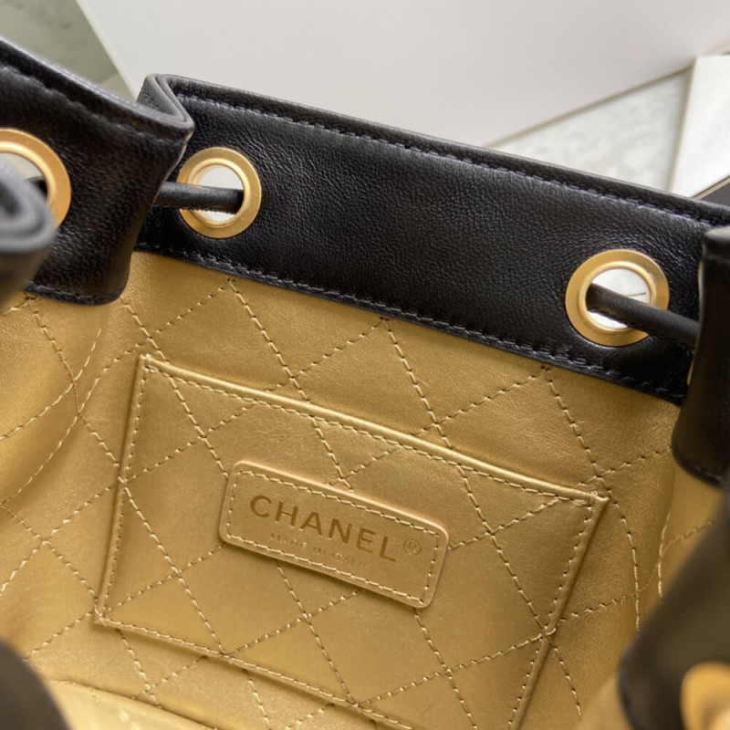 Replica Chanel Studded Cc Detail Drawstring Bucket Bag As1883 - Image 12