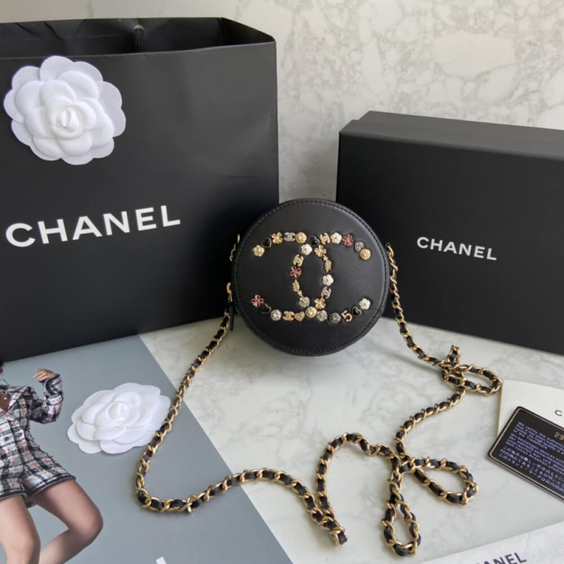 Replica Chanel Studded Cc Detail Round Bag As1180 - Image 6