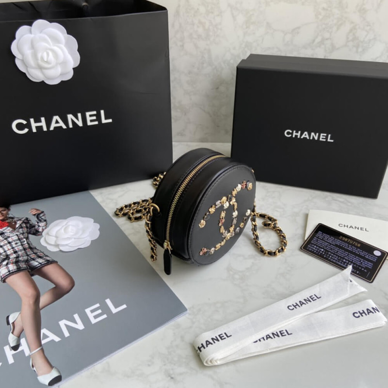 Replica Chanel Studded Cc Detail Round Bag As1180 - Image 9