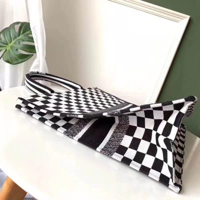 Alternative view of Replica Christian Dior Book Tote Black And White Bag M1286