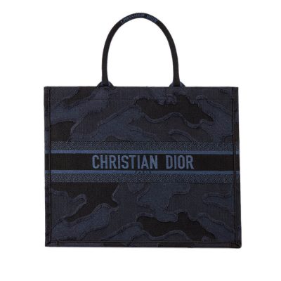 Replica Christian Dior Book Tote Blue Camouflage Embroidery M1286