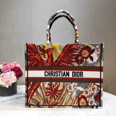 Replica Christian Dior Book Tote Multicolor Phoenix Embroidery M1286