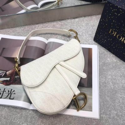 Alternative view of Replica Christian Dior Saddle Bag Ecru Ultramatte Calfskin M0446