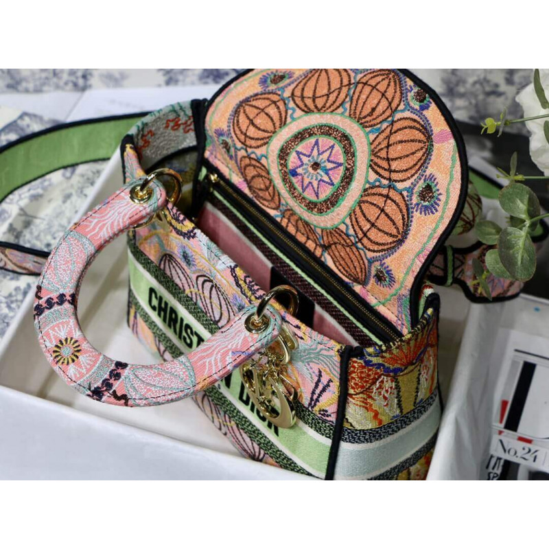 Replica Dior Medium Lady D-Lite Multicolor Dior In Lights Embroidery M0565 - Image 12