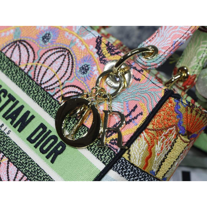 Replica Dior Medium Lady D-Lite Multicolor Dior In Lights Embroidery M0565 - Image 6