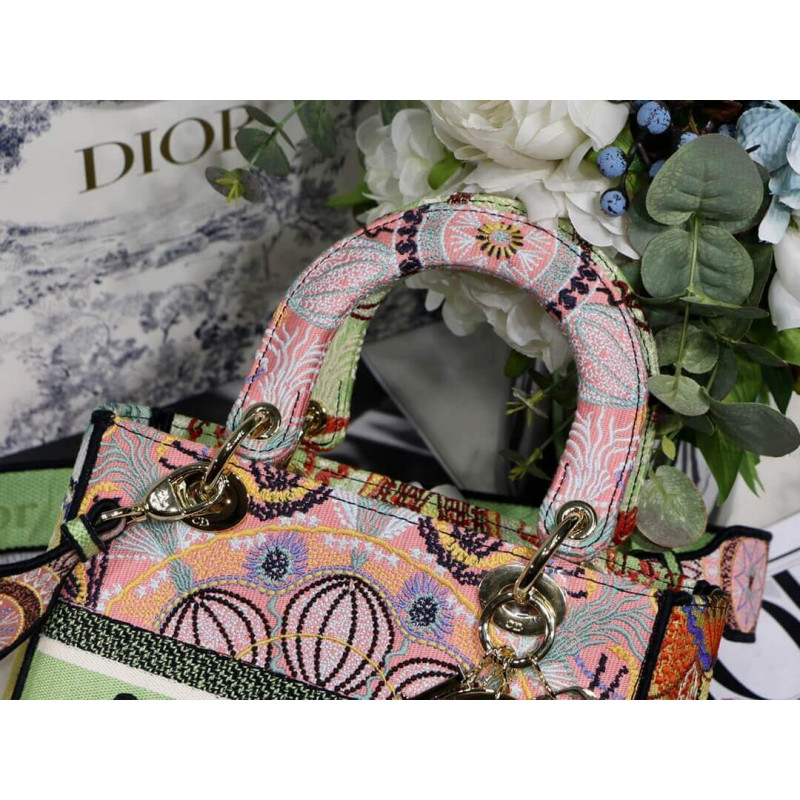Replica Dior Medium Lady D-Lite Multicolor Dior In Lights Embroidery M0565 - Image 7