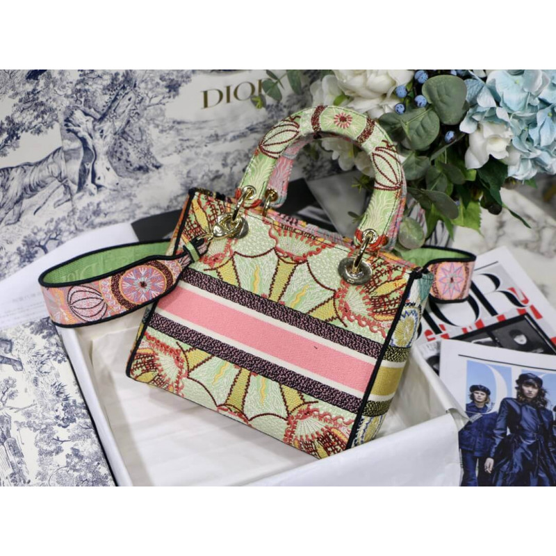 Replica Dior Medium Lady D-Lite Multicolor Dior In Lights Embroidery M0565 - Image 9