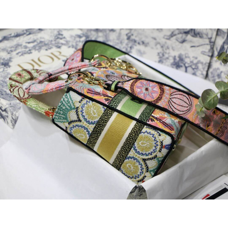 Replica Dior Medium Lady D-Lite Multicolor Dior In Lights Embroidery M0565 - Image 10