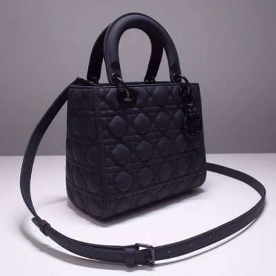 Alternative view of Replica Dior Medium Lady Dior Bag In Ultramatte Cannage Calfskin M0565