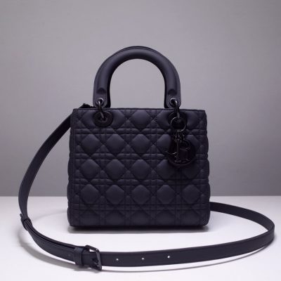 Replica Dior Medium Lady Dior Bag In Ultramatte Cannage Calfskin M0565