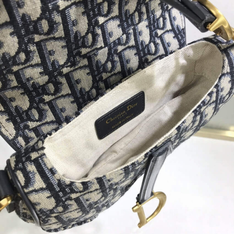 Replica Dior Mini Saddle Bag Blue Oblique Jacquard M0447 - Image 13