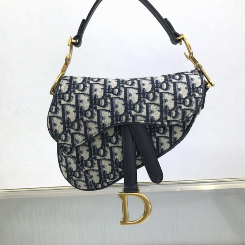 Replica Dior Mini Saddle Bag Blue Oblique Jacquard M0447 - Image 5