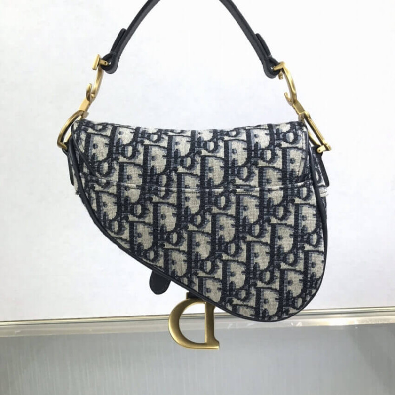Replica Dior Mini Saddle Bag Blue Oblique Jacquard M0447 - Image 6