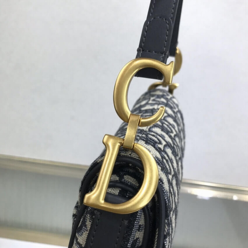 Replica Dior Mini Saddle Bag Blue Oblique Jacquard M0447 - Image 7