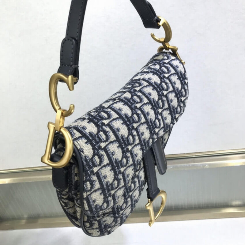 Replica Dior Mini Saddle Bag Blue Oblique Jacquard M0447 - Image 8