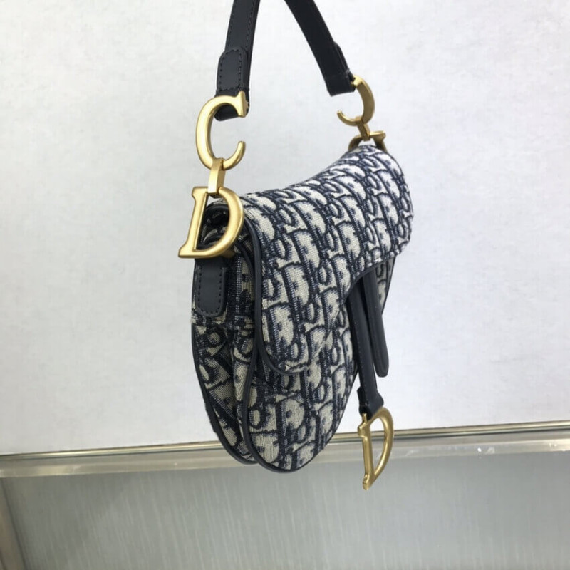 Replica Dior Mini Saddle Bag Blue Oblique Jacquard M0447 - Image 9