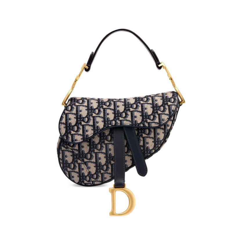 Replica Dior Mini Saddle Bag Blue Oblique Jacquard M0447