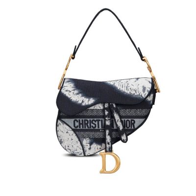 Replica Dior Saddle Bag Blue Multicolor TieAmp; Dior Embroidery M0446