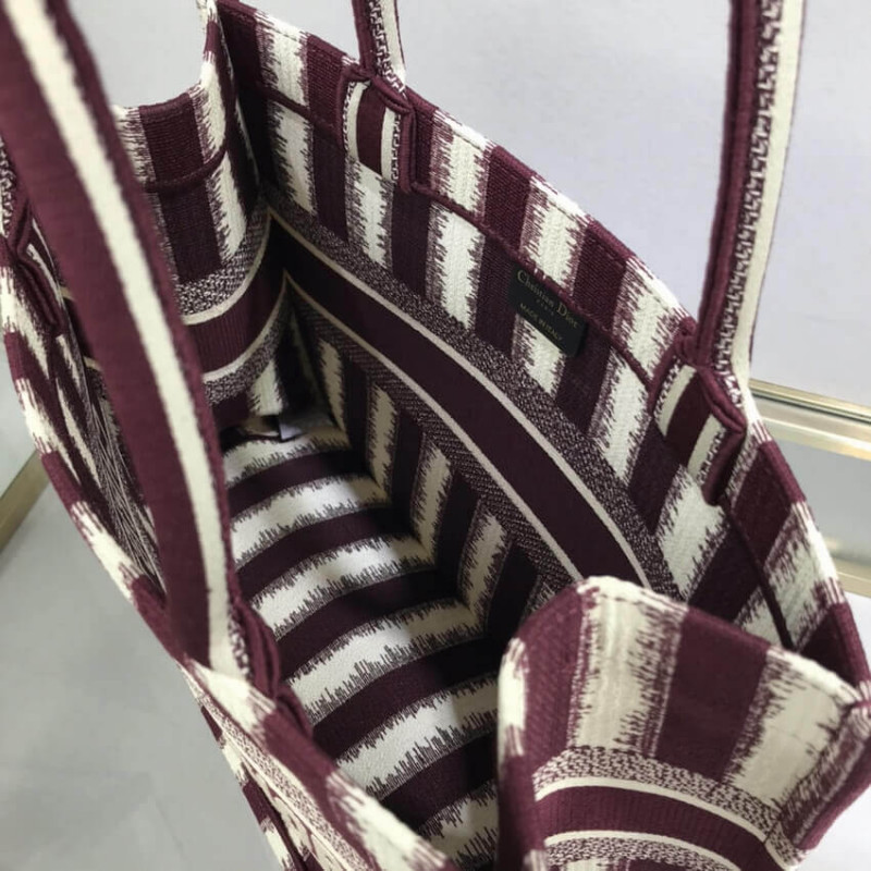 Replica Dior Small Book Tote D-Stripes Embroidery M1296 - Image 9