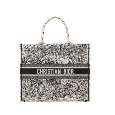 Replica Dior Small Book Tote In Latte Multicolor Zodiac Embroidery M1296