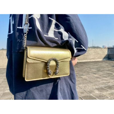 Alternative view of Replica Gucci Dionysus Small Shoulder Bag In Gold Lame Leather 499623