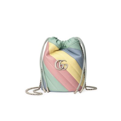 Replica Gucci Gg Marmont Mini Bucket Bag In Pastel And Rainbow 575163