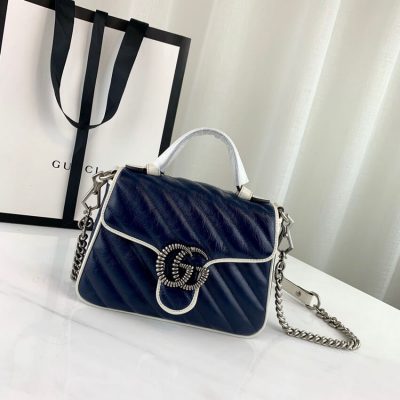 Alternative view of Replica Gucci Gg Marmont Mini Top Handle Bag 583571 Blue