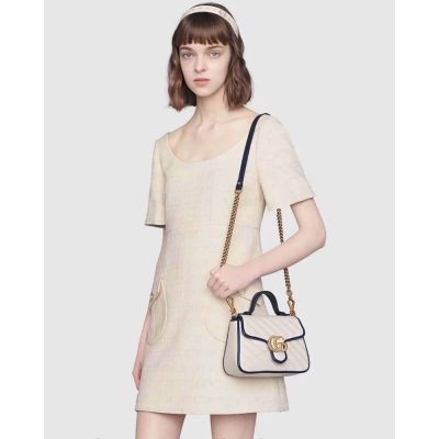 Alternative view of Replica Gucci Gg Marmont Mini Top Handle Bag 583571 White
