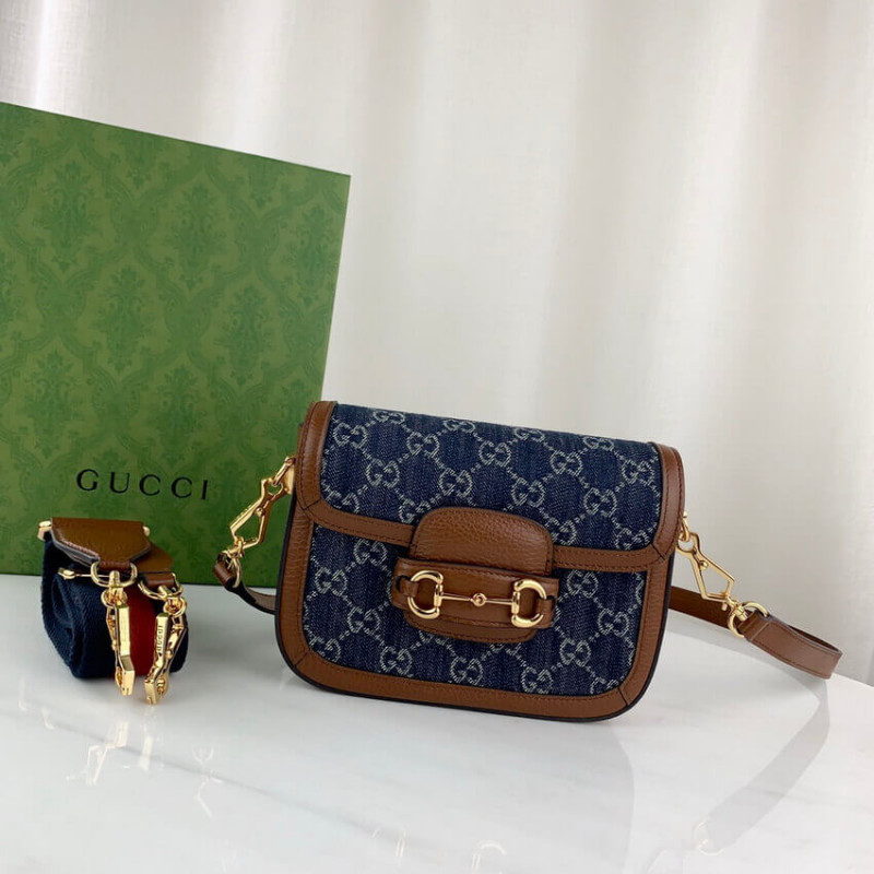 Replica Gucci Horsebit 1955 Denim Mini Bag 658574 - Image 2