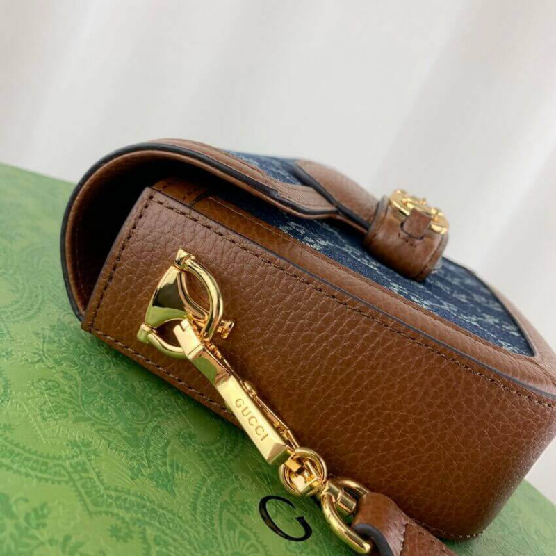 Replica Gucci Horsebit 1955 Denim Mini Bag 658574 - Image 7