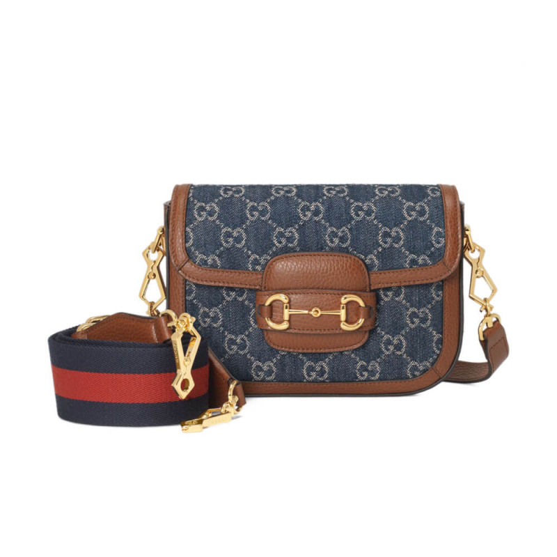 Replica Gucci Horsebit 1955 Denim Mini Bag 658574