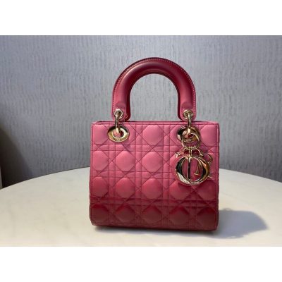 Alternative view of Replica Lady Dior My Abcdior Bag In Strawberry Pink Gradient Cannage Lambskin M0538