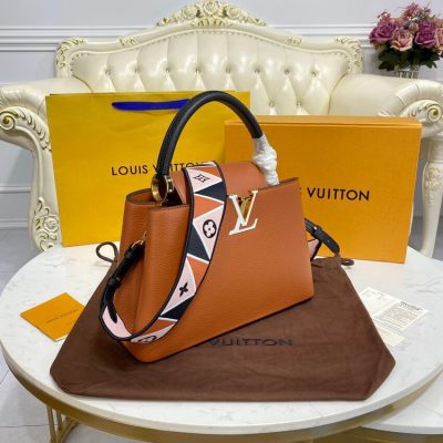 Alternative view of Replica Louis Vuitton Capucines Mm M59020 Gold/Noir