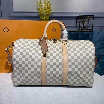 Alternative view of Replica Louis Vuitton Damier Azur Keepall Bandouliere 45 N41430