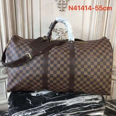 Alternative view of Replica Louis Vuitton Damier Ebene Canvas Keepall Bandouliere 55 N41414