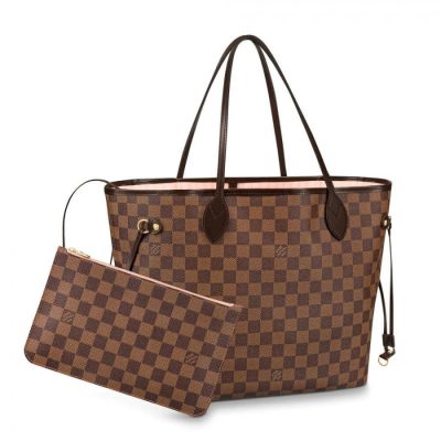 Replica Louis Vuitton Damier Ebene Canvas Neverfull Mm N41603 Pink