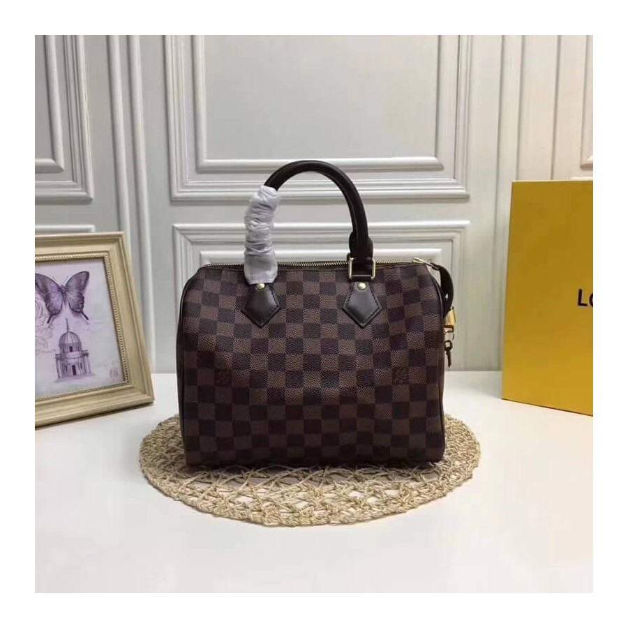 Replica Louis Vuitton Damier Ebene Canvas Speedy 25 N41365 - Image 4