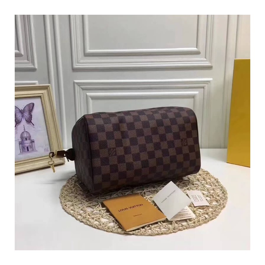 Replica Louis Vuitton Damier Ebene Canvas Speedy 25 N41365 - Image 5
