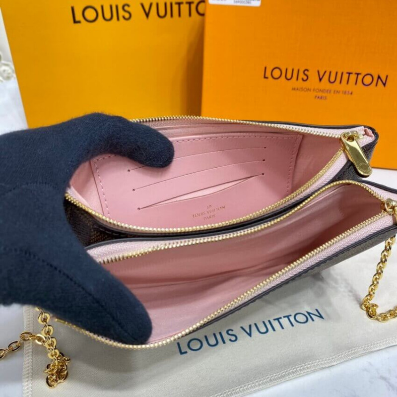 Replica Louis Vuitton Damier Ebene Double Zip Pochette N60254 - Image 14