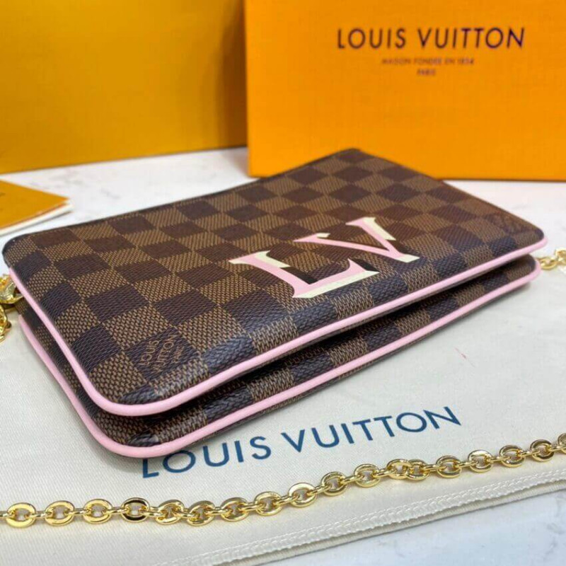 Replica Louis Vuitton Damier Ebene Double Zip Pochette N60254 - Image 8