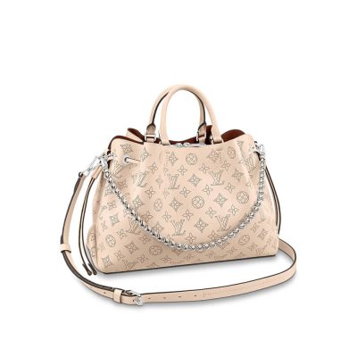 Replica Louis Vuitton Mahina Calf Leather Bella Tote M59203 Cream