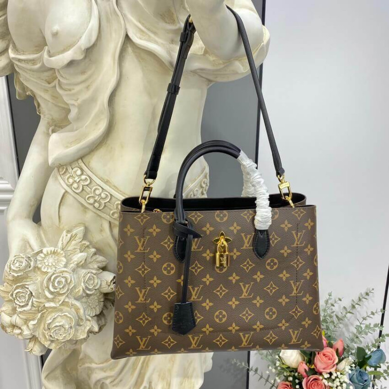 Replica Louis Vuitton Monogram Canvas Flower Tote M43550 Black - Image 3