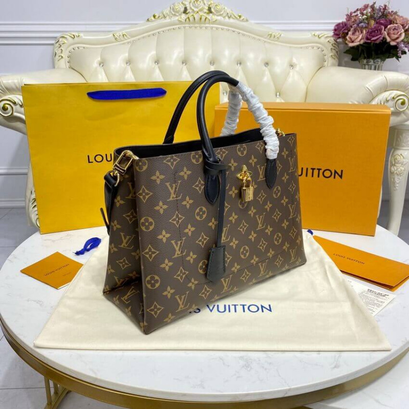 Replica Louis Vuitton Monogram Canvas Flower Tote M43550 Black - Image 5