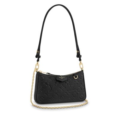 Replica Louis Vuitton Monogram Empreinte Easy Pouch On Strap M80349 Black