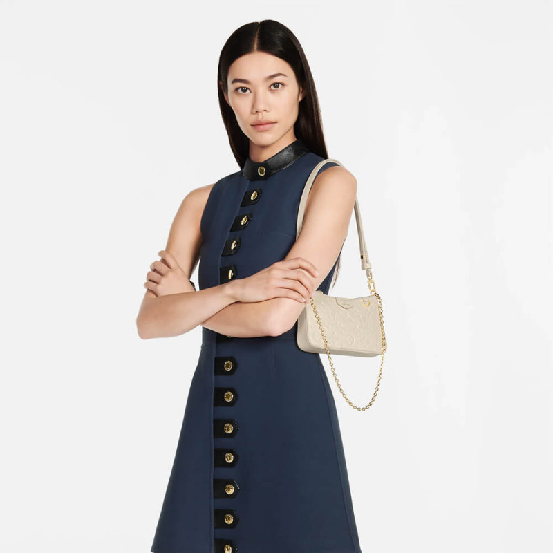 Replica Louis Vuitton Monogram Empreinte Easy Pouch On Strap M81066 Creme Aaa - Image 2