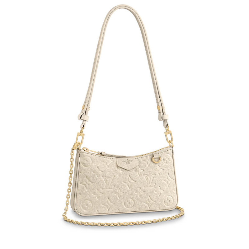 Replica Louis Vuitton Monogram Empreinte Easy Pouch On Strap M81066 Creme Aaa