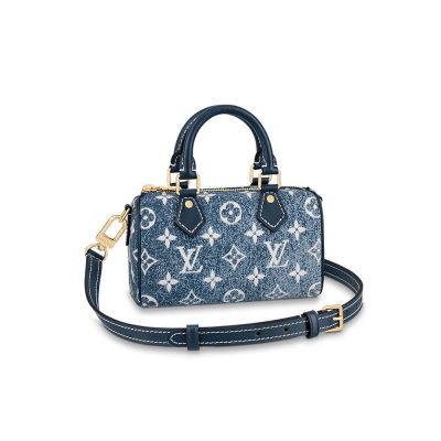 Replica Louis Vuitton Monogram Jacquard Denim Nano Speedy M81168 M81213